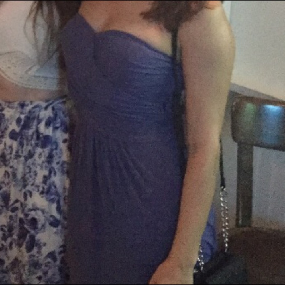 Tube top blue dress